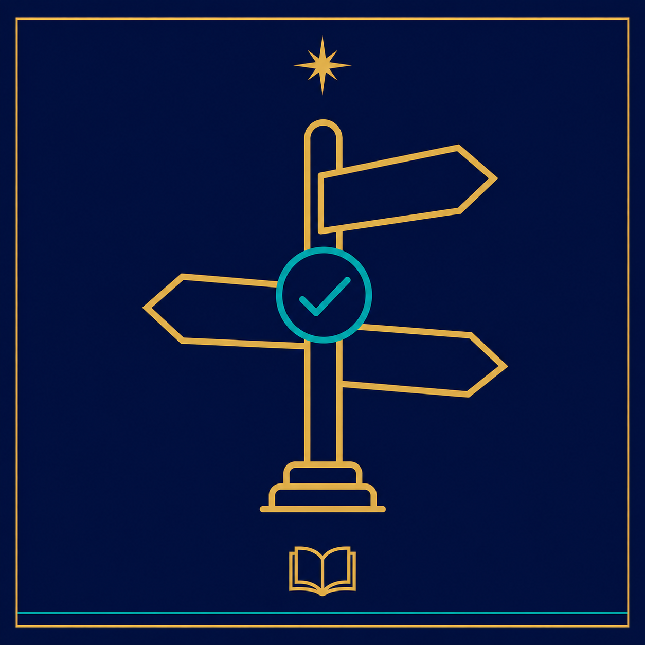 AI Use Decision System icon showing directional signs for making clearer classroom AI decisions.