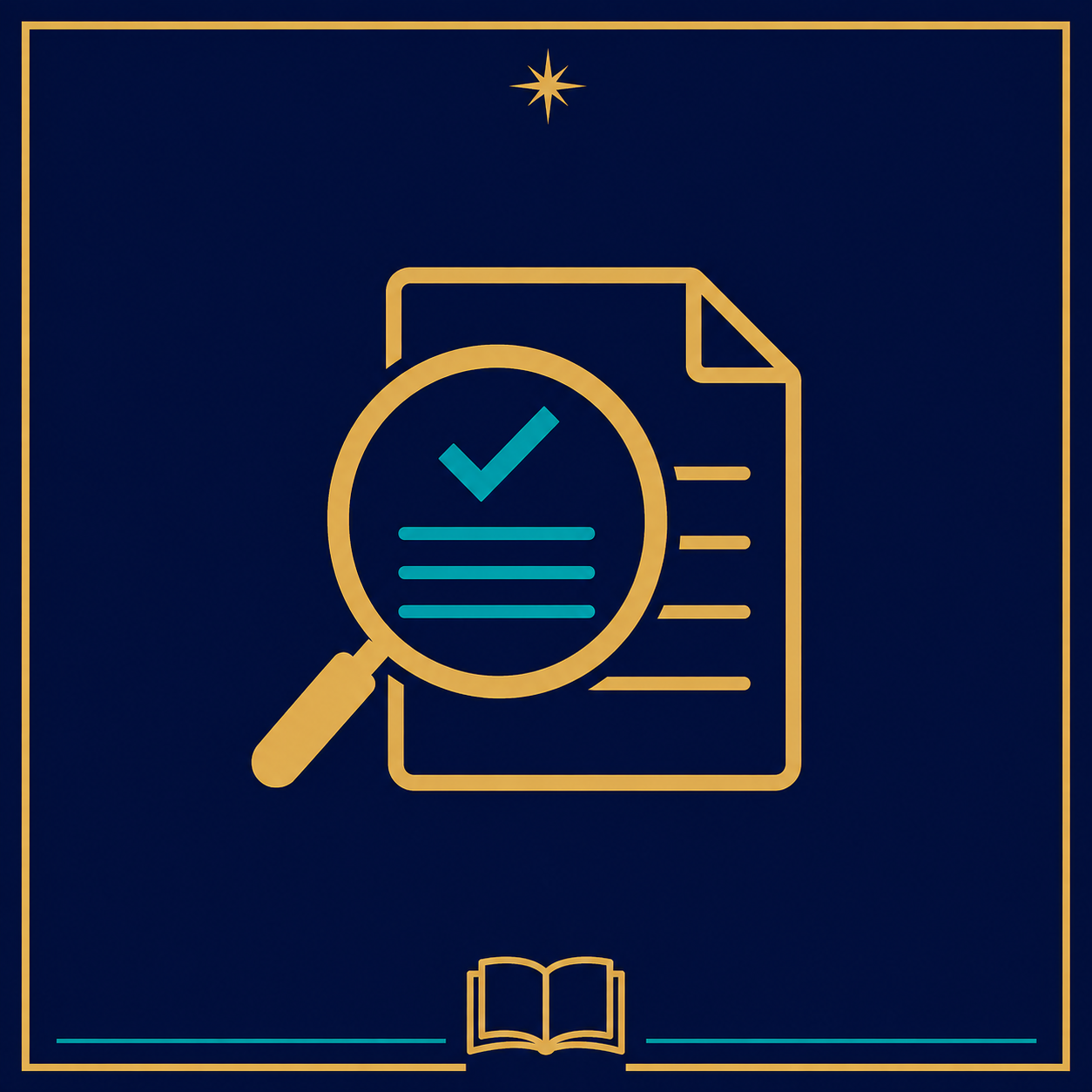 Evidence-First Instruction System icon showing instructional work being reviewed.